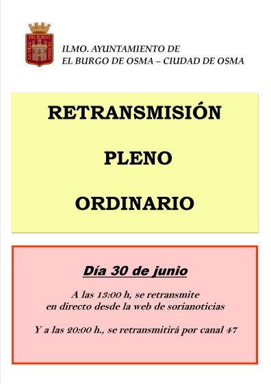 Pleno Ordinario 30/06/2026