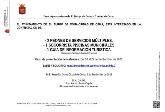 Contrataciones del Ayuntamiento de El Burgo de Osma